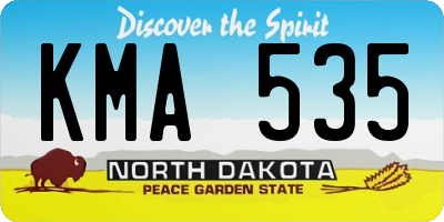 ND license plate KMA535
