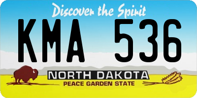ND license plate KMA536