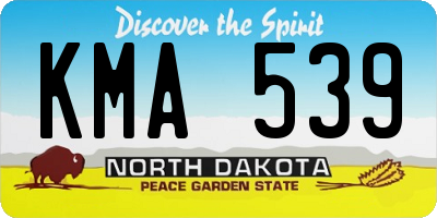 ND license plate KMA539