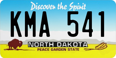 ND license plate KMA541