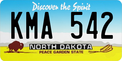 ND license plate KMA542
