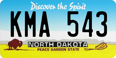 ND license plate KMA543