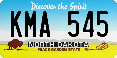 ND license plate KMA545