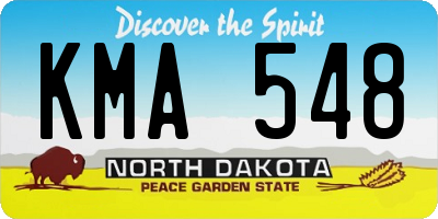 ND license plate KMA548
