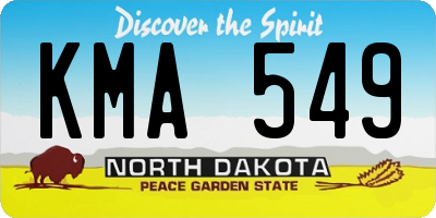 ND license plate KMA549