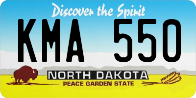 ND license plate KMA550