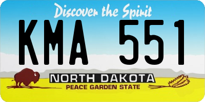 ND license plate KMA551