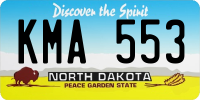 ND license plate KMA553