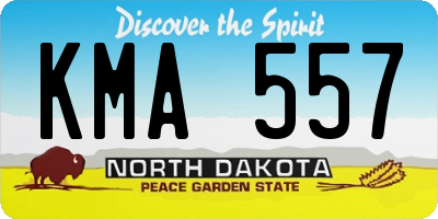 ND license plate KMA557