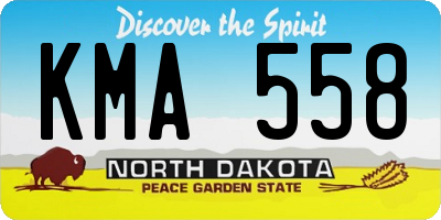 ND license plate KMA558