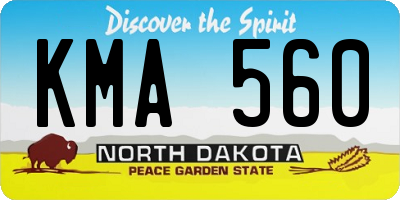 ND license plate KMA560