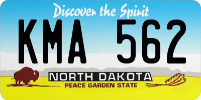 ND license plate KMA562