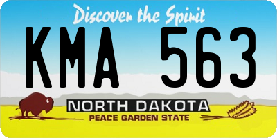 ND license plate KMA563