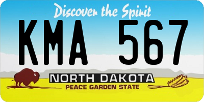 ND license plate KMA567