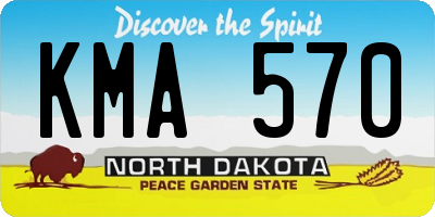 ND license plate KMA570
