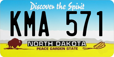 ND license plate KMA571