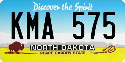 ND license plate KMA575
