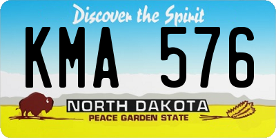 ND license plate KMA576