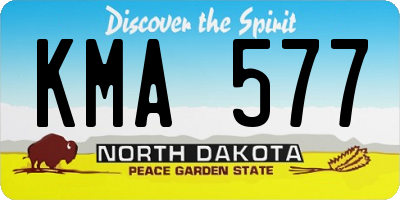 ND license plate KMA577