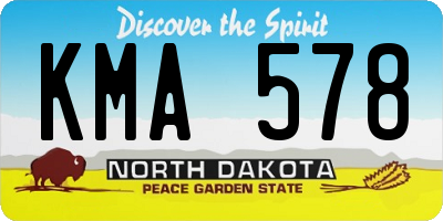 ND license plate KMA578