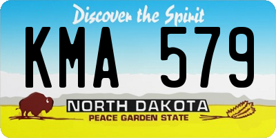 ND license plate KMA579