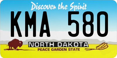 ND license plate KMA580