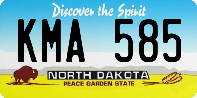 ND license plate KMA585