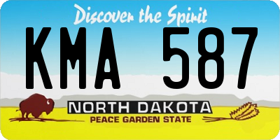 ND license plate KMA587