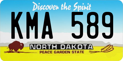 ND license plate KMA589