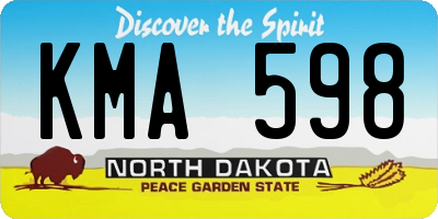 ND license plate KMA598