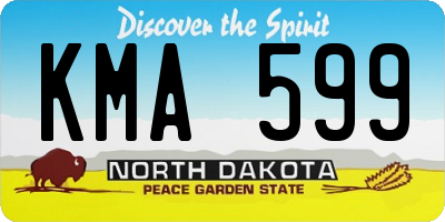 ND license plate KMA599