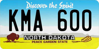 ND license plate KMA600