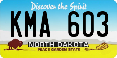 ND license plate KMA603