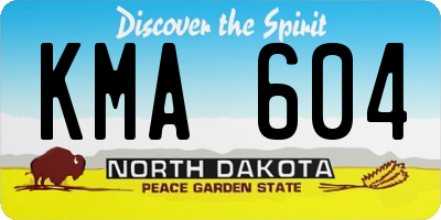 ND license plate KMA604