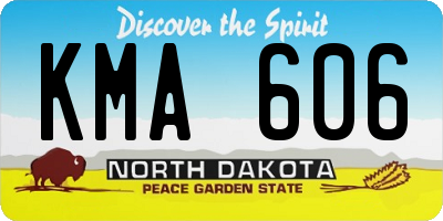 ND license plate KMA606
