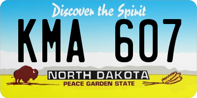 ND license plate KMA607