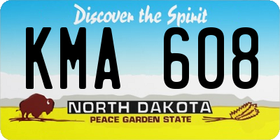 ND license plate KMA608