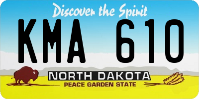 ND license plate KMA610