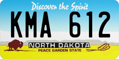 ND license plate KMA612
