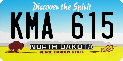 ND license plate KMA615
