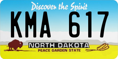 ND license plate KMA617
