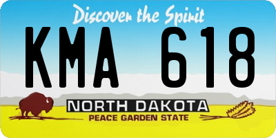 ND license plate KMA618