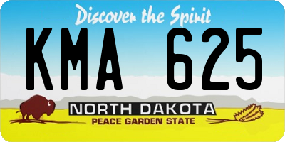 ND license plate KMA625