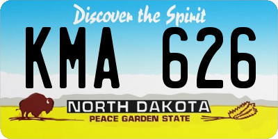 ND license plate KMA626