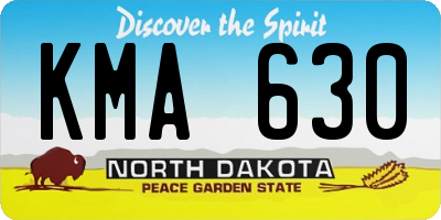 ND license plate KMA630