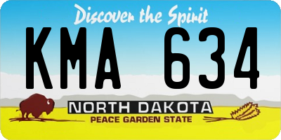 ND license plate KMA634