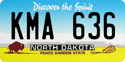 ND license plate KMA636