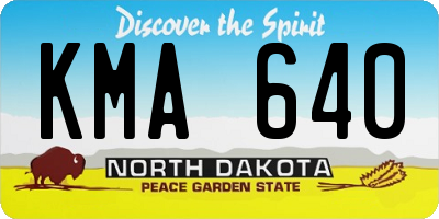 ND license plate KMA640