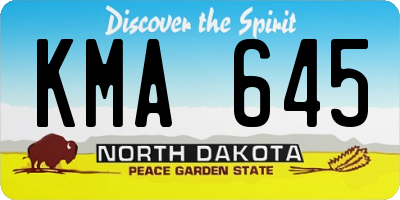 ND license plate KMA645