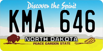 ND license plate KMA646